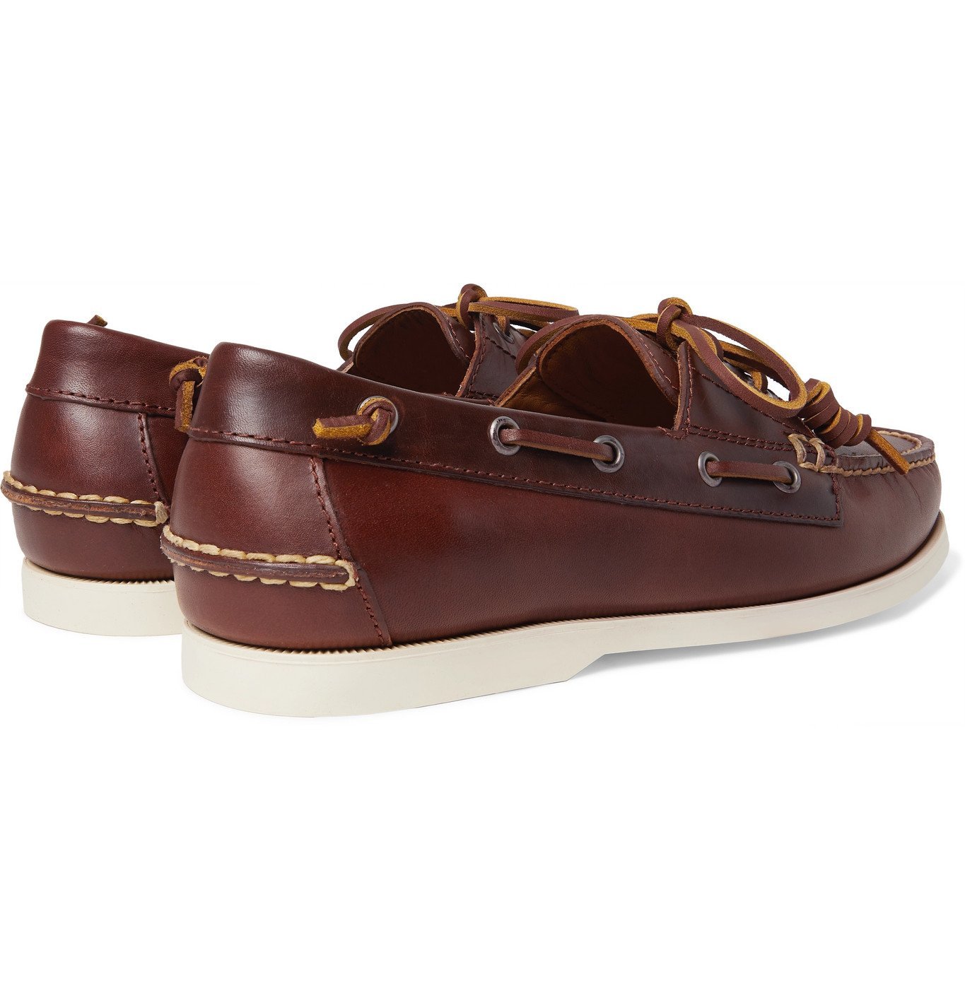 POLO RALPH LAUREN - Merton Leather Boat Shoes - Brown Polo Ralph Lauren