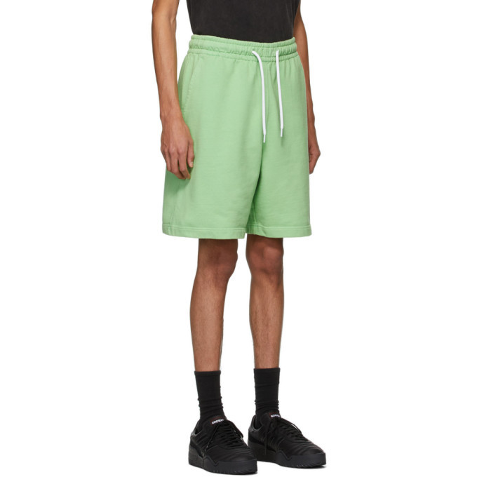 Alexander Wang Green Garment Washed Terry Shorts Alexander Wang