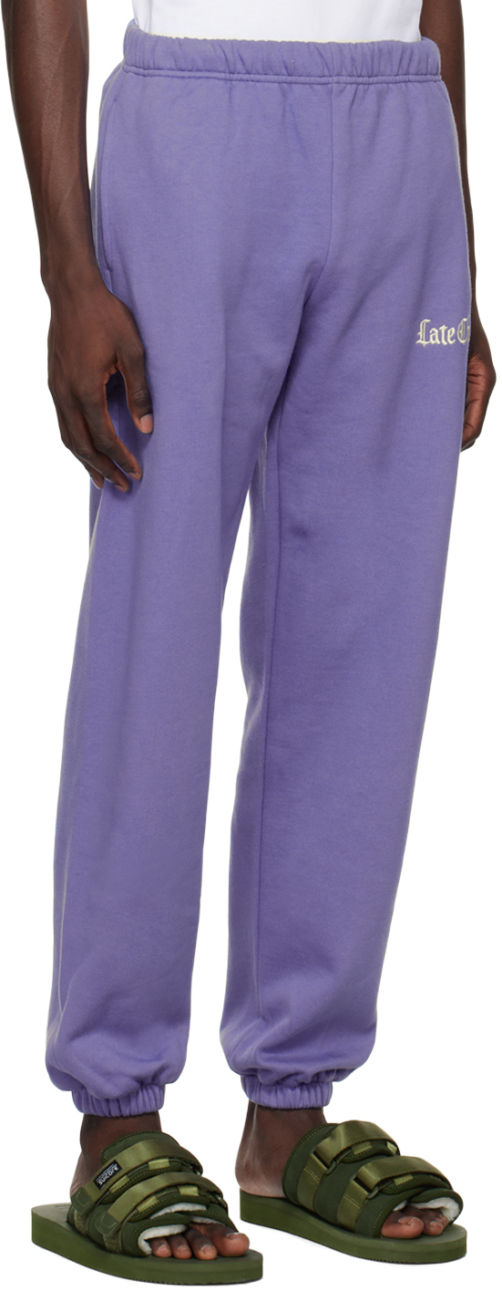Late Checkout Blue Embroidered Lounge Pants