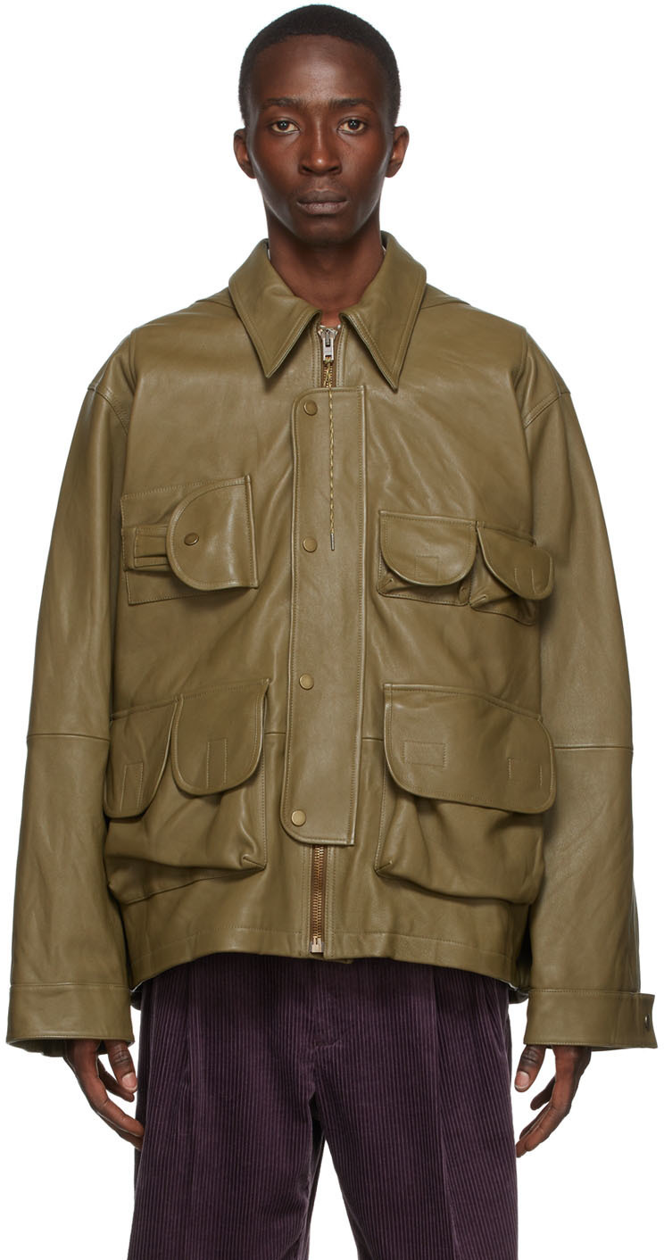 Photo: Acne Studios Khaki Grained Leather Jacket