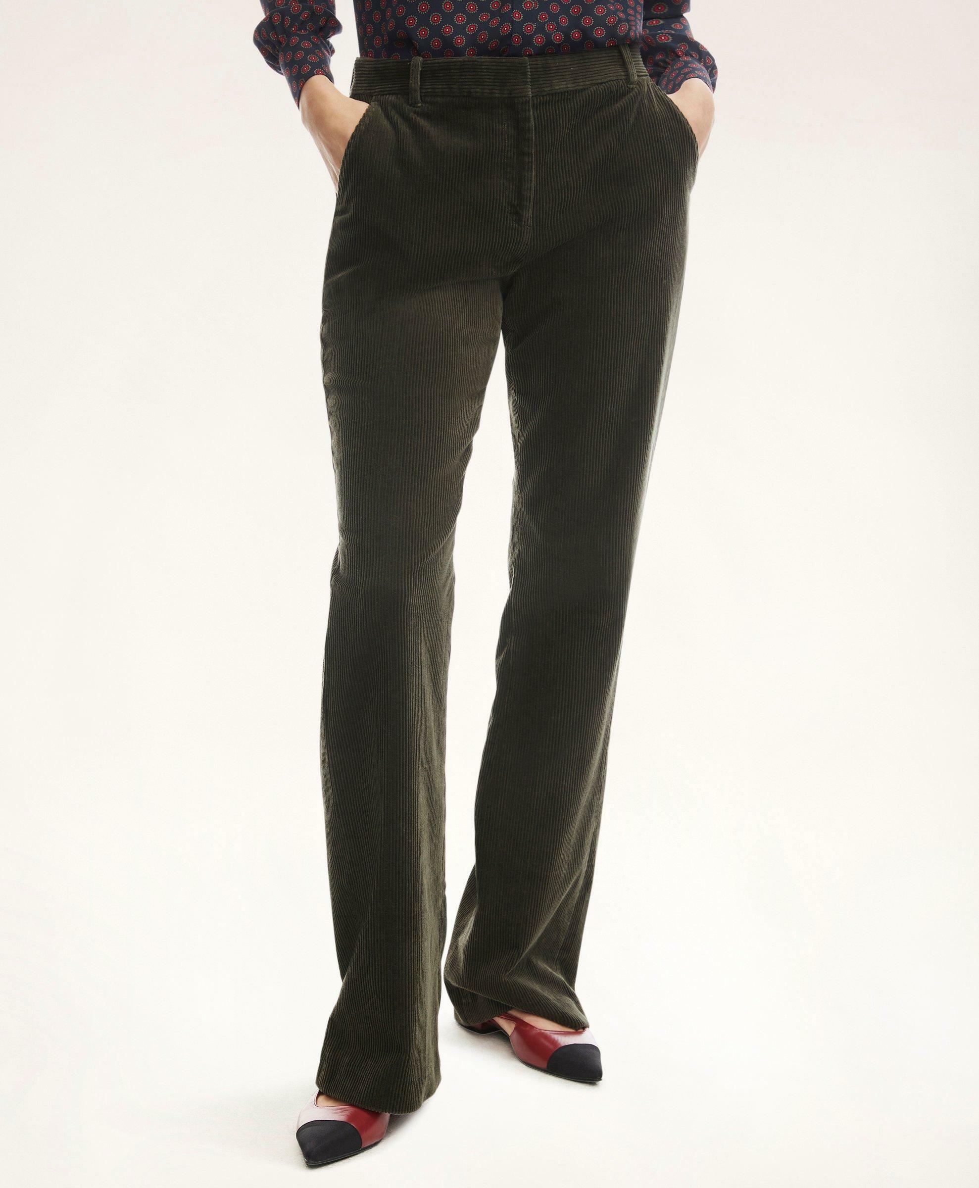 Brooks Brothers Women's Stretch Cotton Corduroy Pants | Dark Green