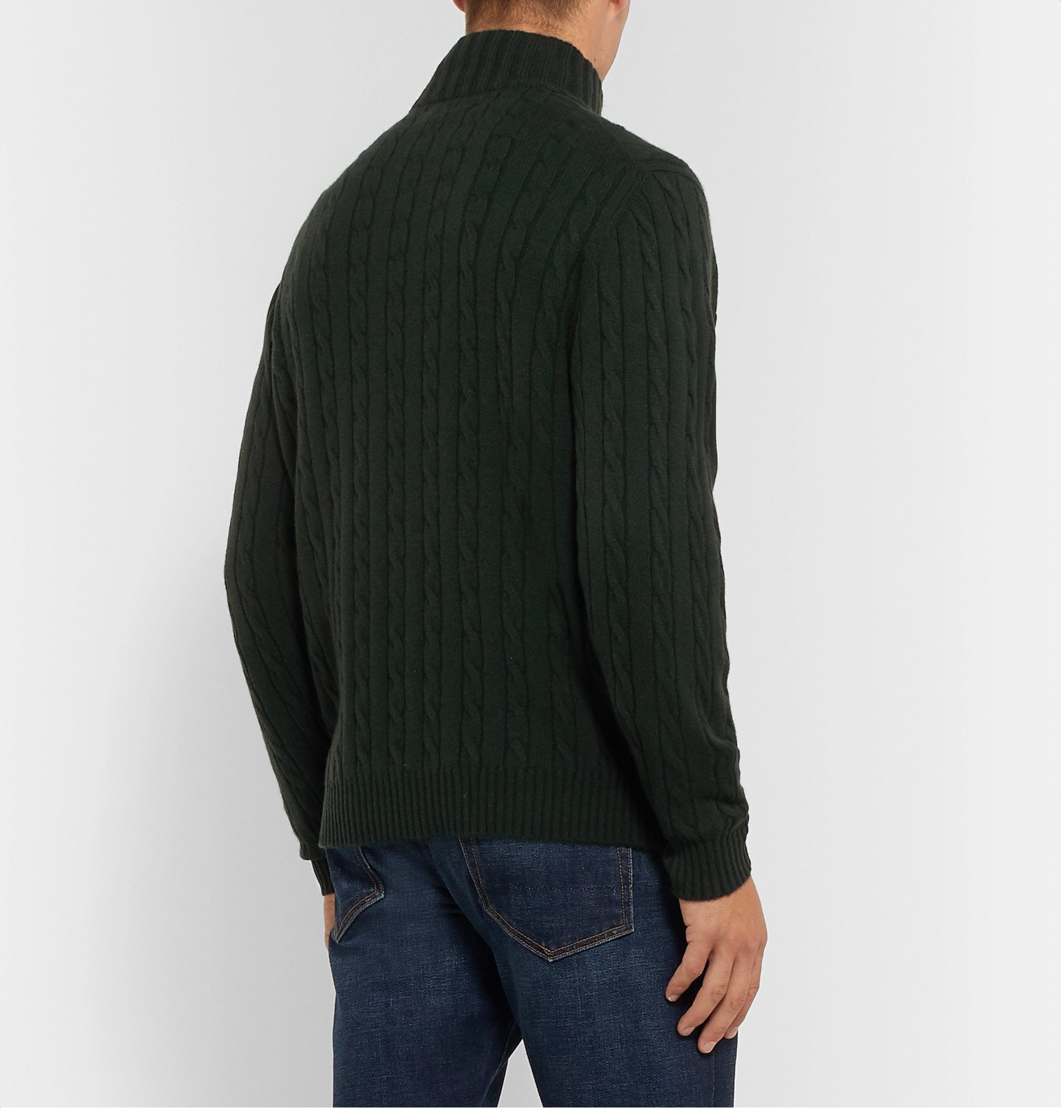Mens Clothing Sweaters and knitwear Zipped sweaters James Purdey & Sons Cashmere Half-zip Sweater in Blue for Men 