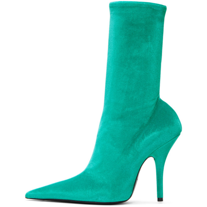 balenciaga blue velvet boots