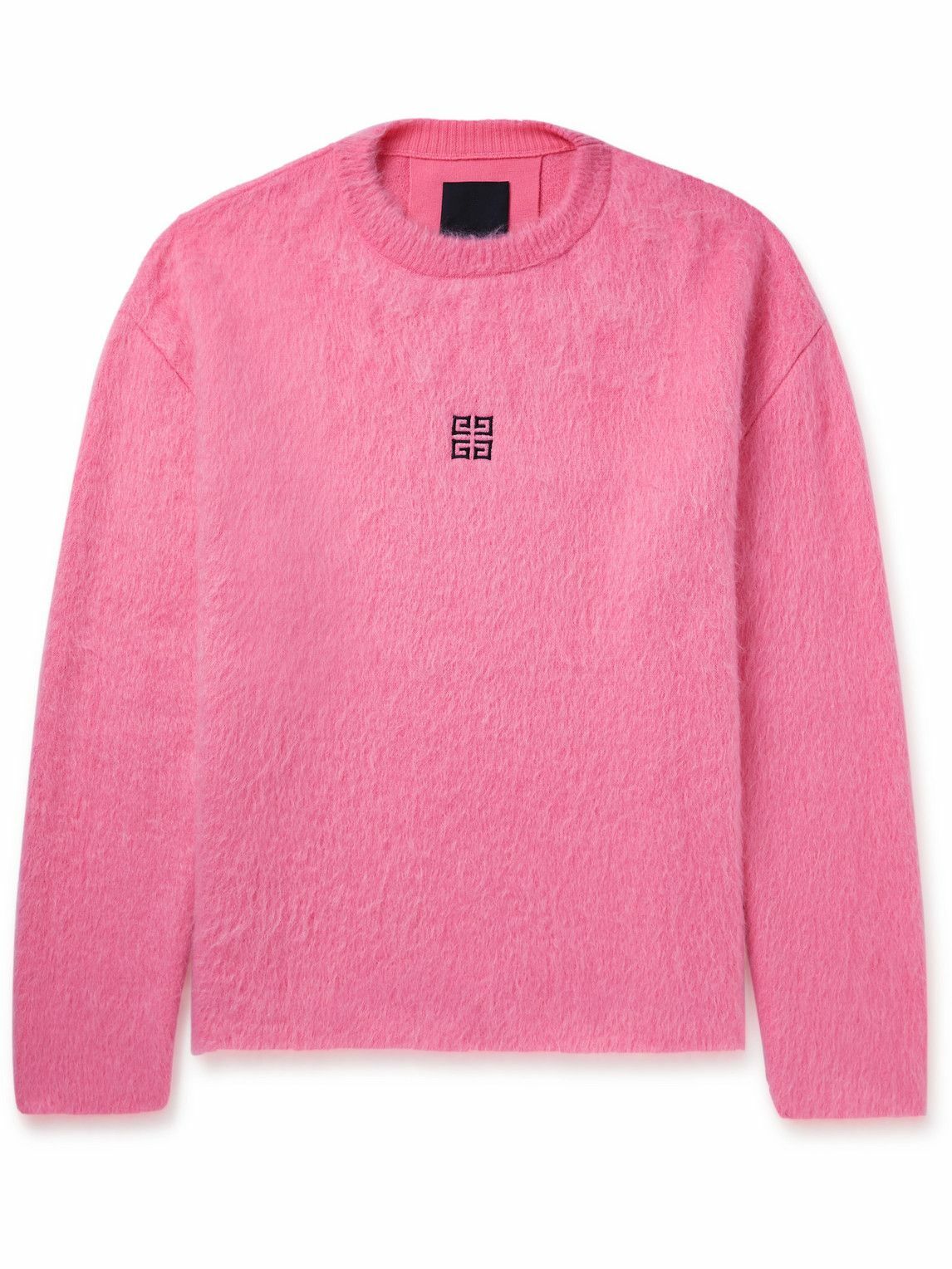 Photo: Givenchy - Logo-Embroidered Brushed Mohair-Blend Sweater - Pink