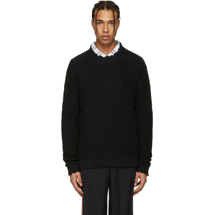 MSGM Black Destroyed Sweater MSGM