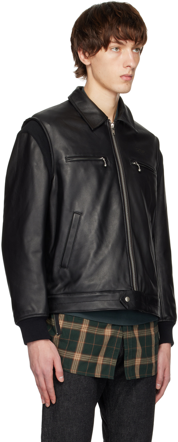 Undercover Black Paneled Leather Jacket Undercover