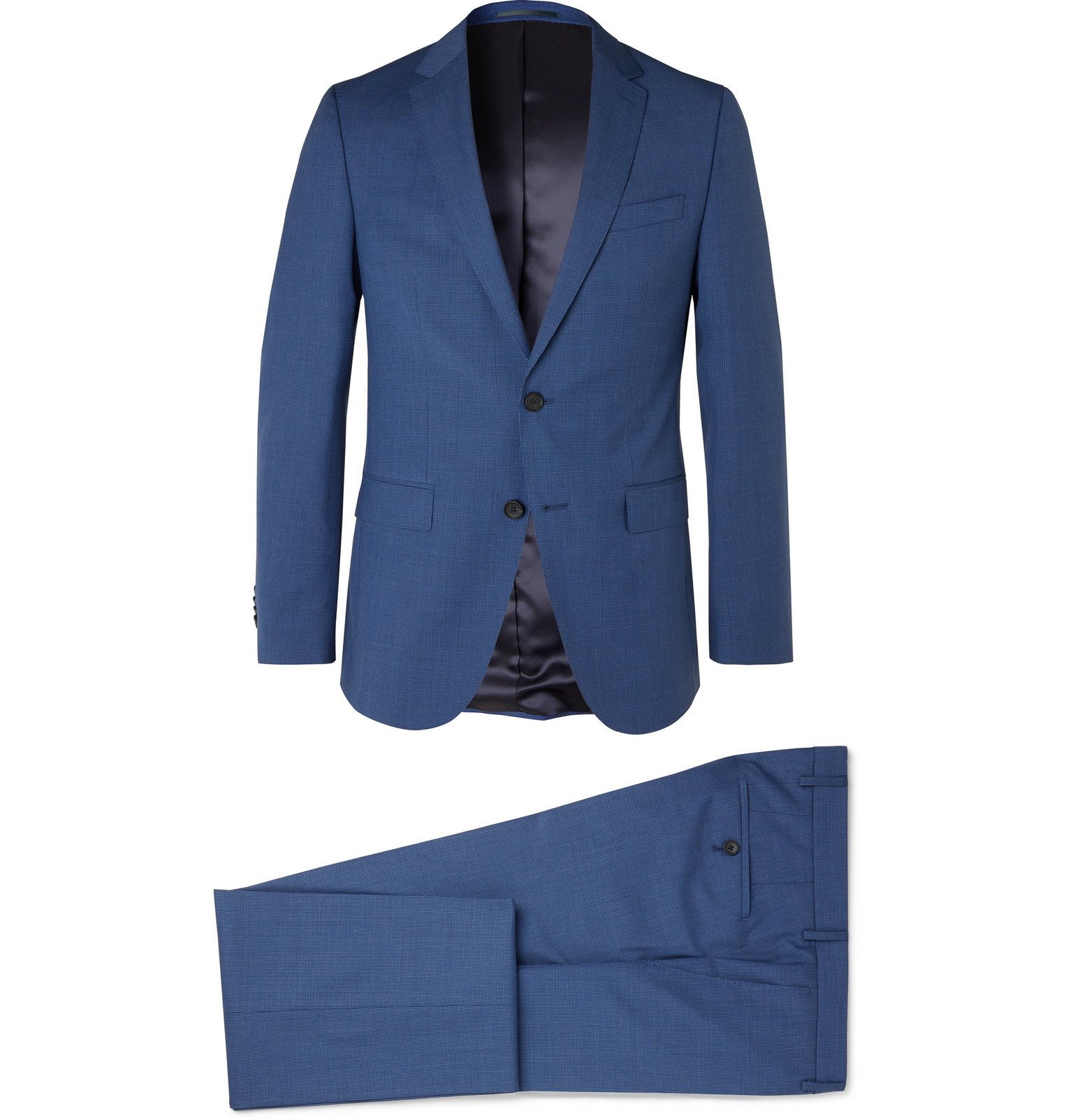 Hugo Boss - Novan/Ben Slim-Fit Puppytooth Virgin Wool Suit - Blue Hugo Boss