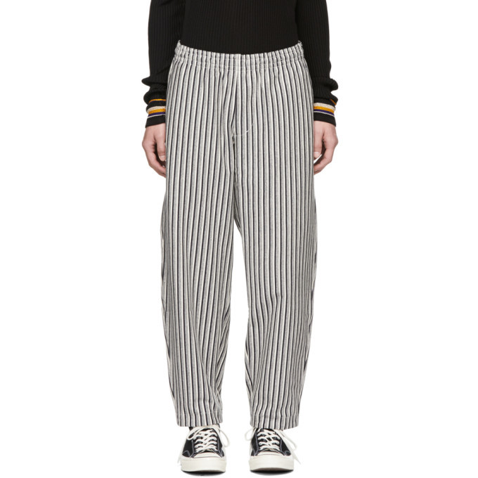 striped grey trousers