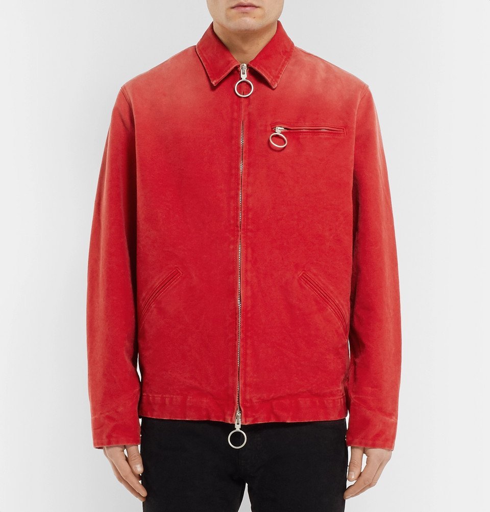 mens red canvas jacket