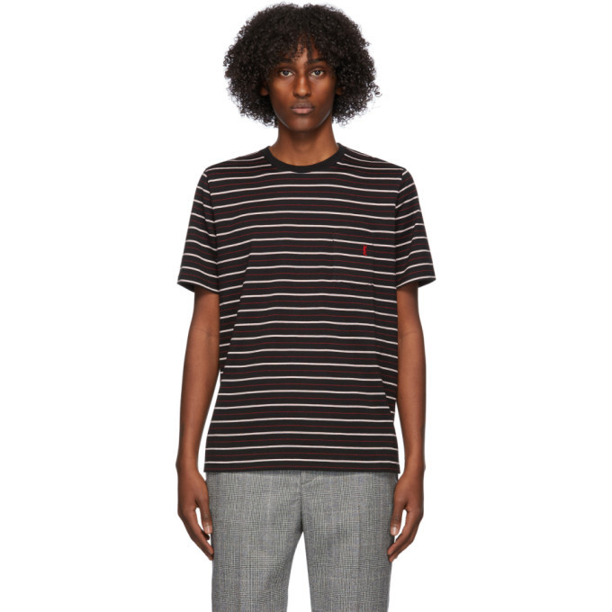 saint laurent red striped t shirt