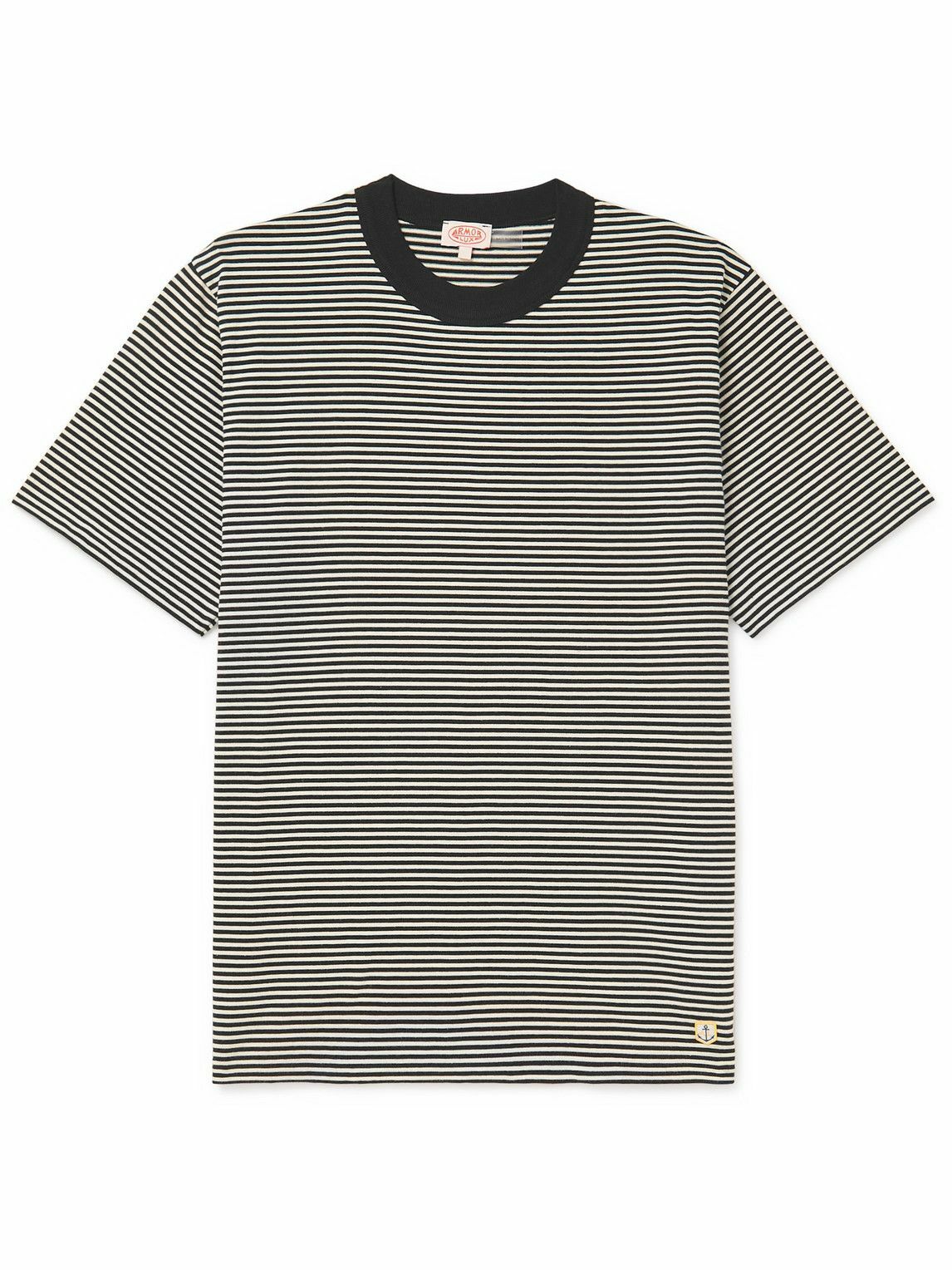 Armor Lux - Striped Cotton-Jersey T-Shirt - Black Armor Lux