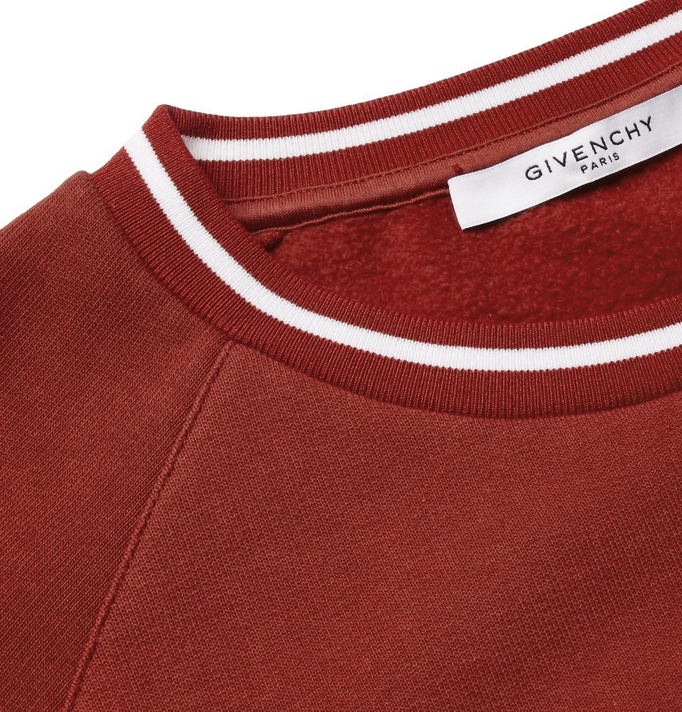 Givenchy - Logo-Embroidered Fleece-Back Cotton-Jersey Sweatshirt - Men - Red  Givenchy