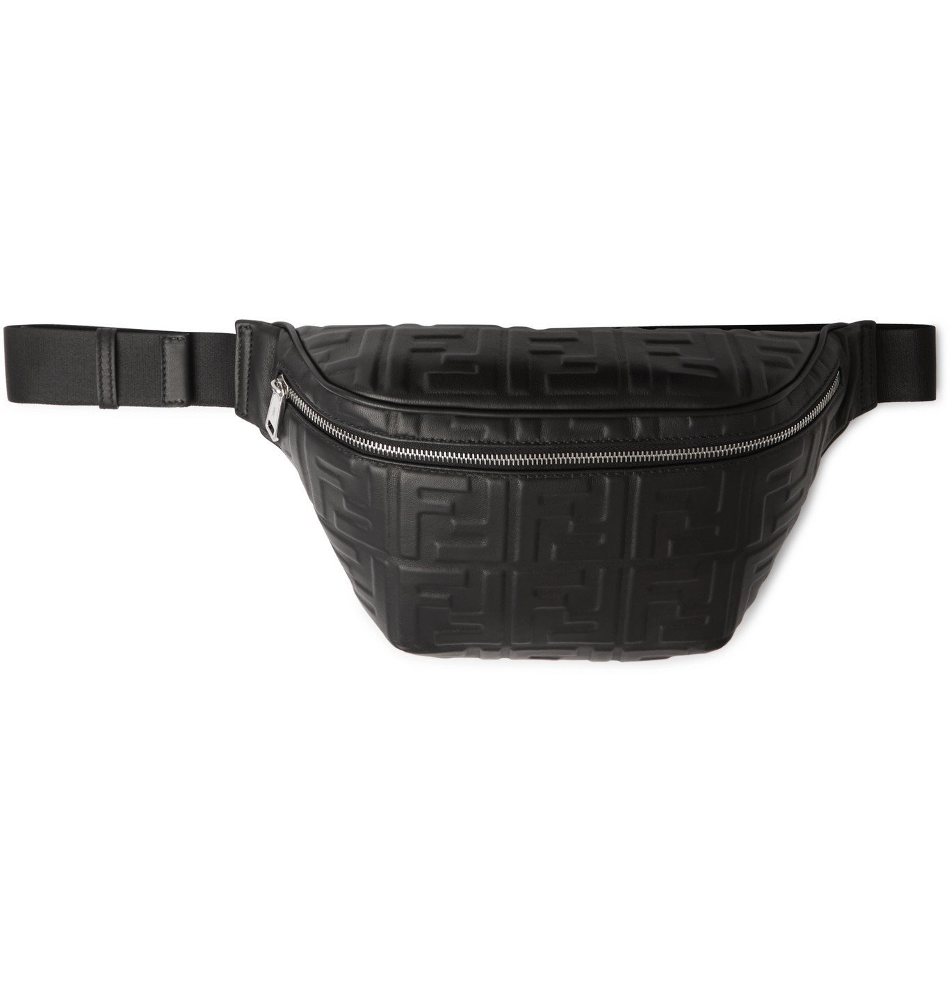 Fendi - Logo-Embossed Leather Belt Bag - Black Fendi