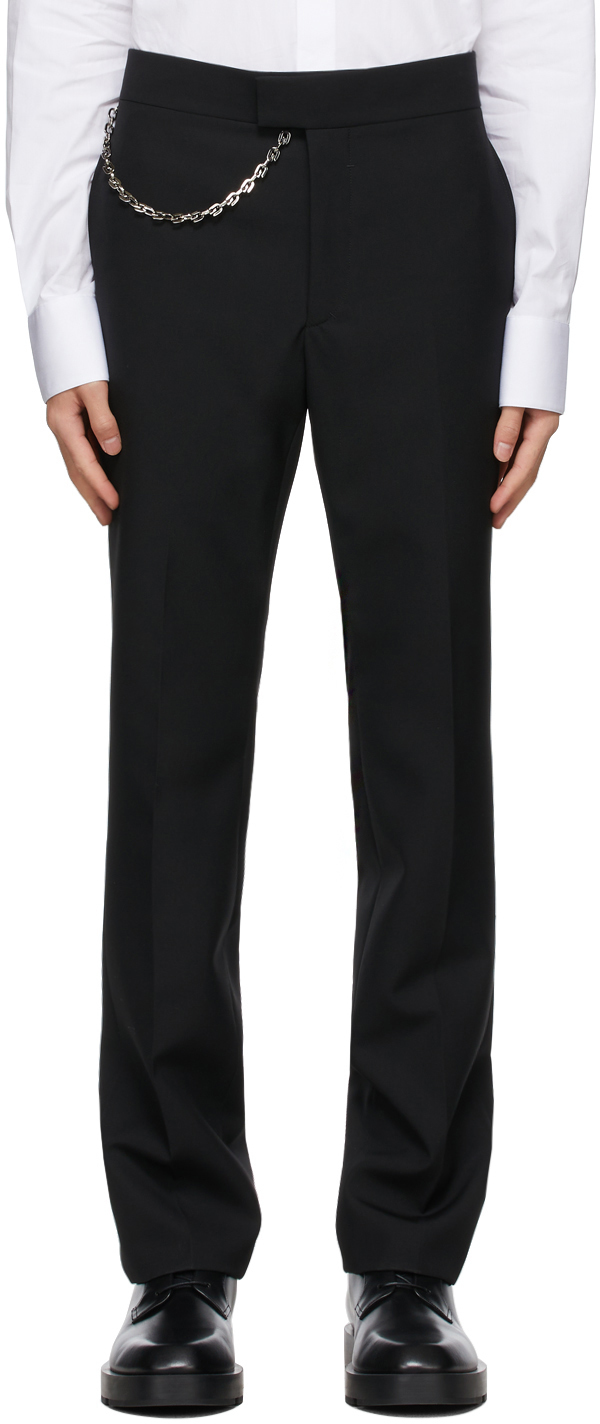 Givenchy Black Wool Chain Trousers Givenchy