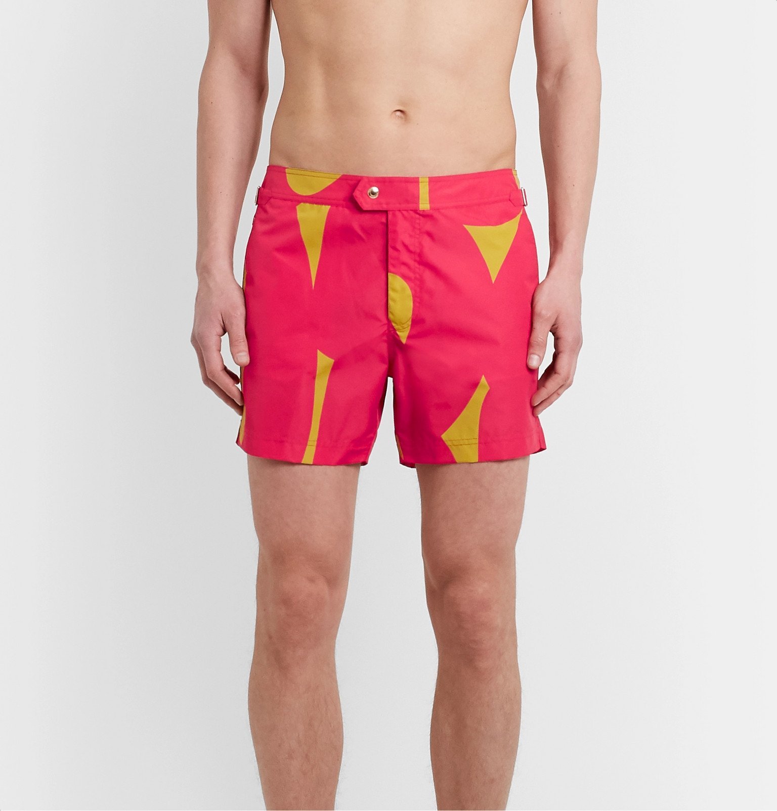 TOM FORD - Slim-Fit Short-Length Printed Swim Shorts - Red TOM FORD
