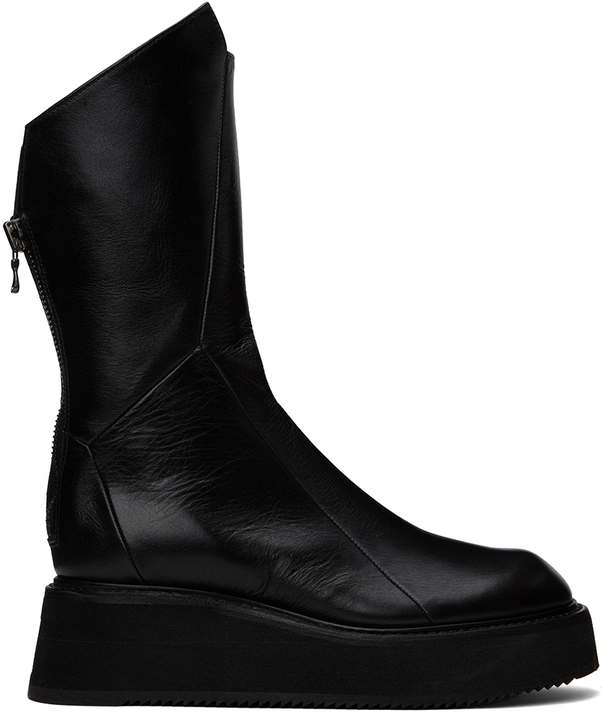 Julius Black Leather ZipUp Boots Julius