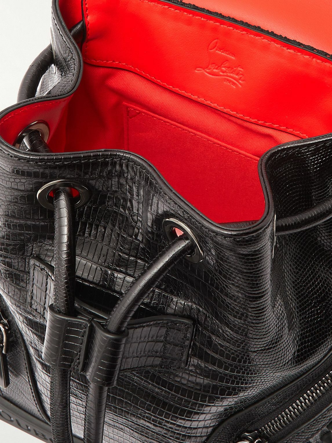 Christian Louboutin Explorafunk Studded CrocEffect Backpack