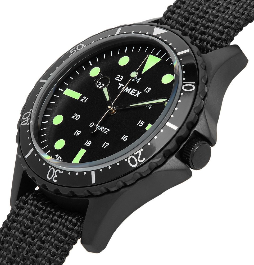 Timex - Navi Harbor Stainless Steel and Nylon-Webbing Watch - Men ...