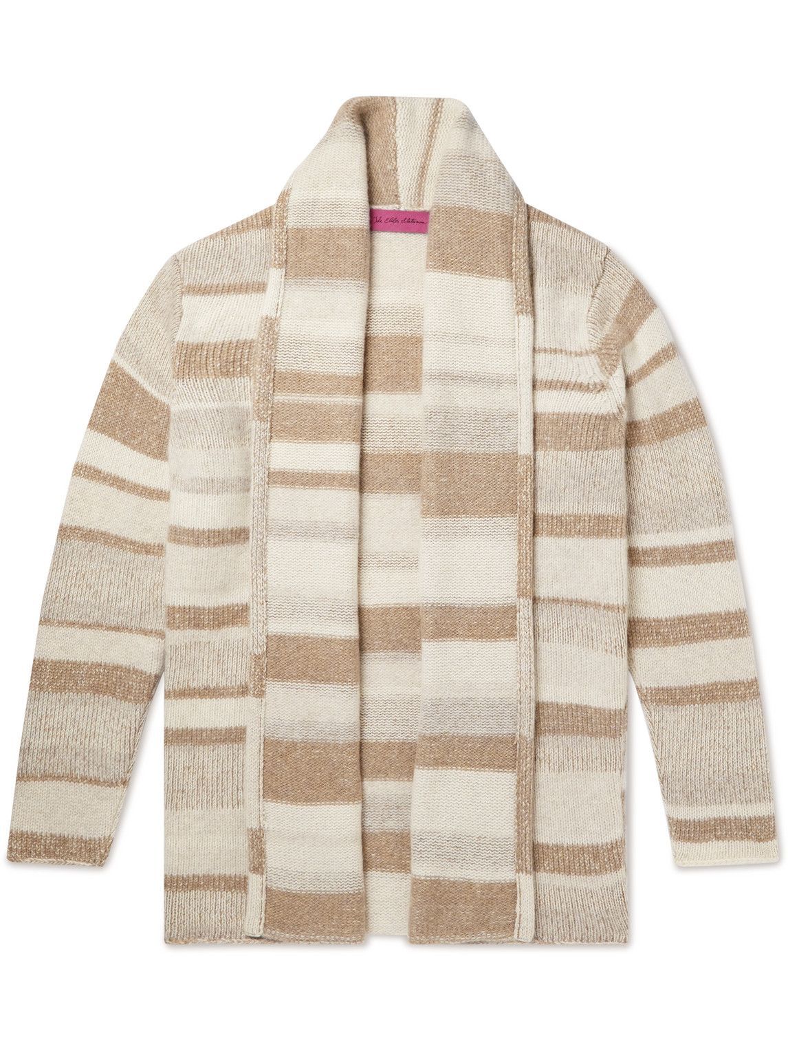 the elder statesman striped cashmere cardigan