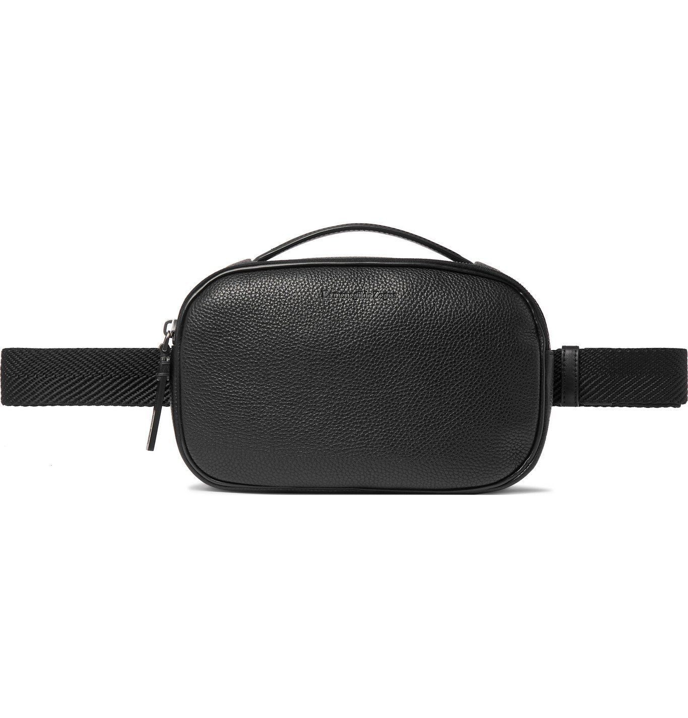 Ermenegildo Zegna FullGrain Leather Belt Bag Black Ermenegildo Zegna