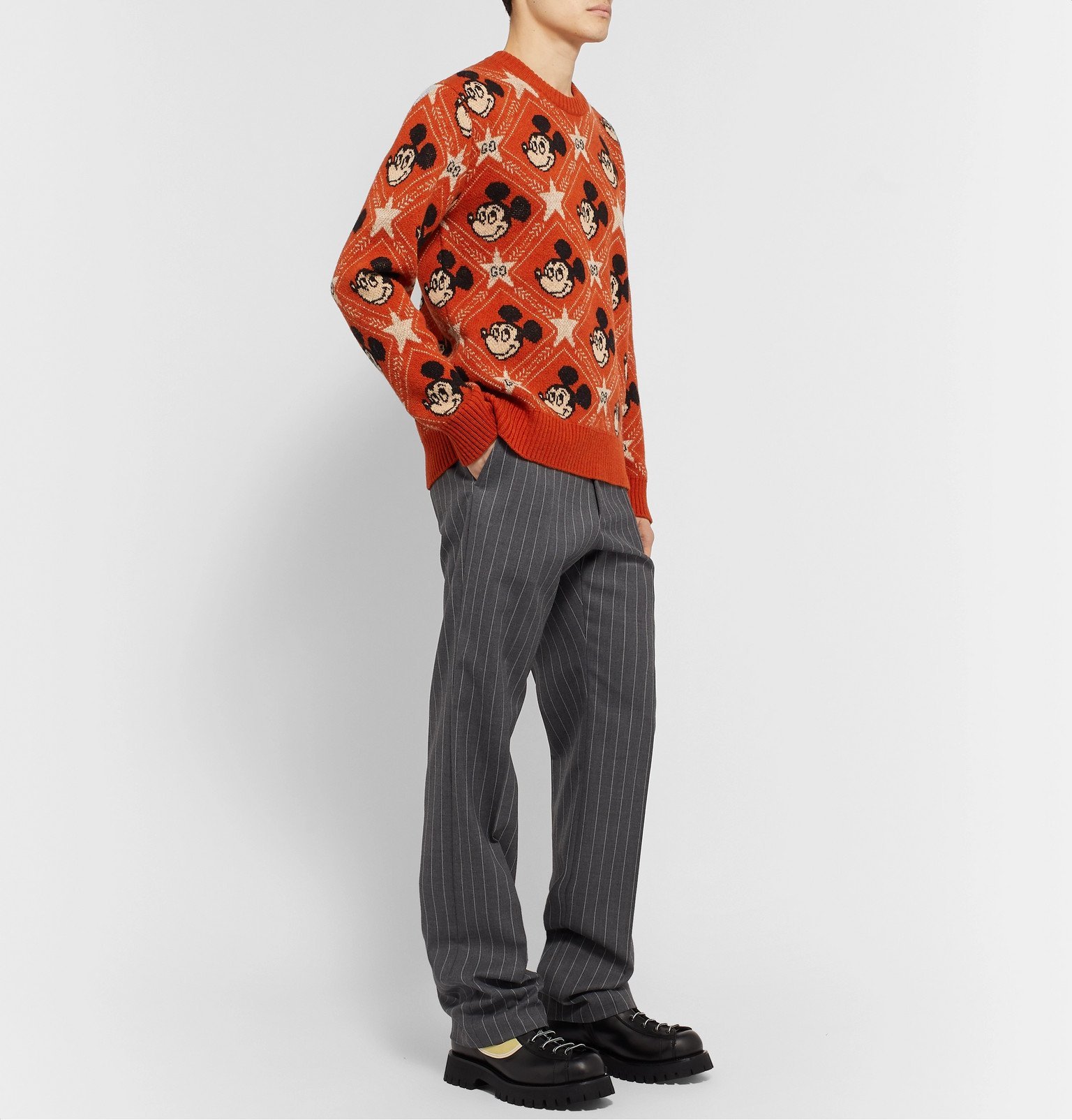 Gucci - Disney Intarsia Wool and Alpaca-Blend Sweater - Orange Gucci