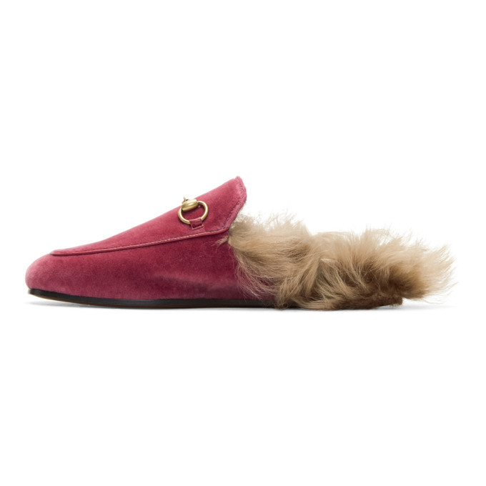 pink gucci loafers with fur