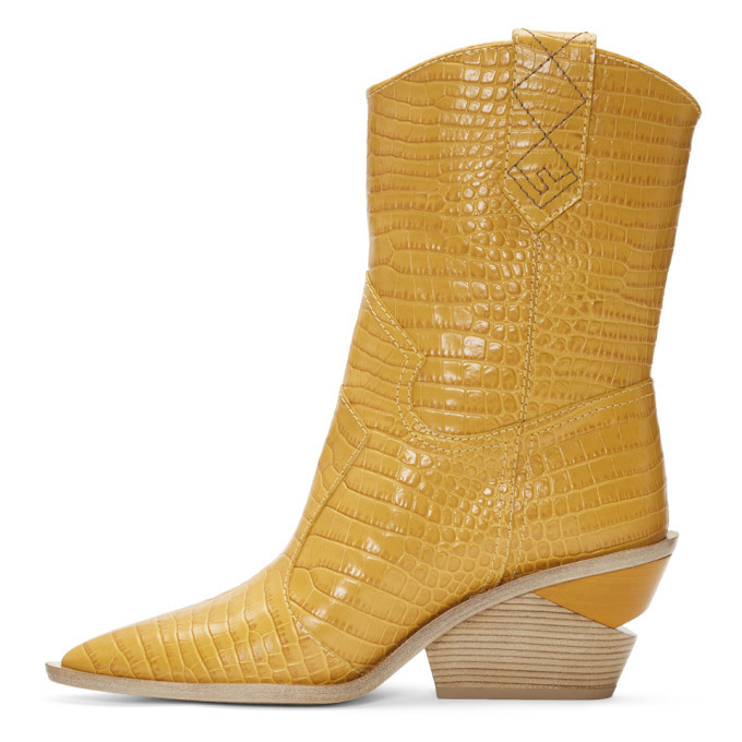 fendi yellow cowboy boots