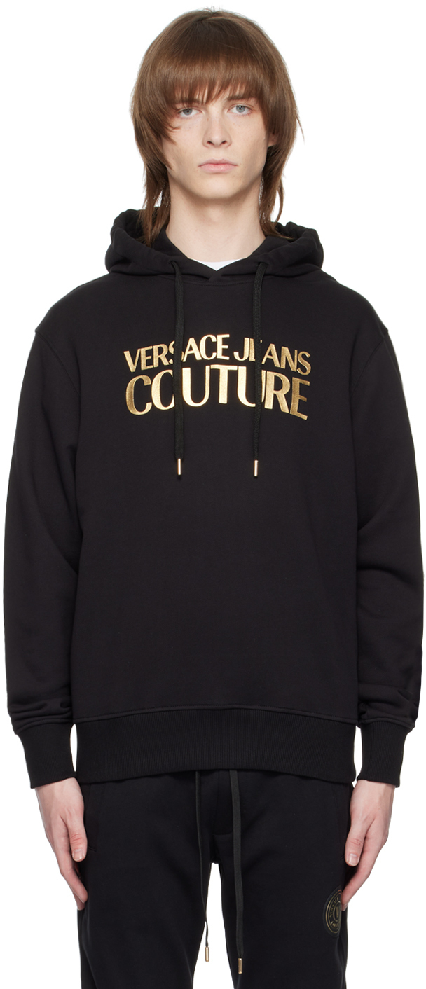 Versace Jeans Couture Black Printed Hoodie Versace