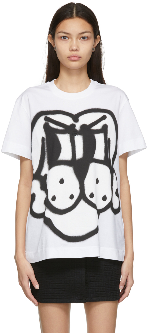 Givenchy White Chito Edition Dog Print T-Shirt Givenchy
