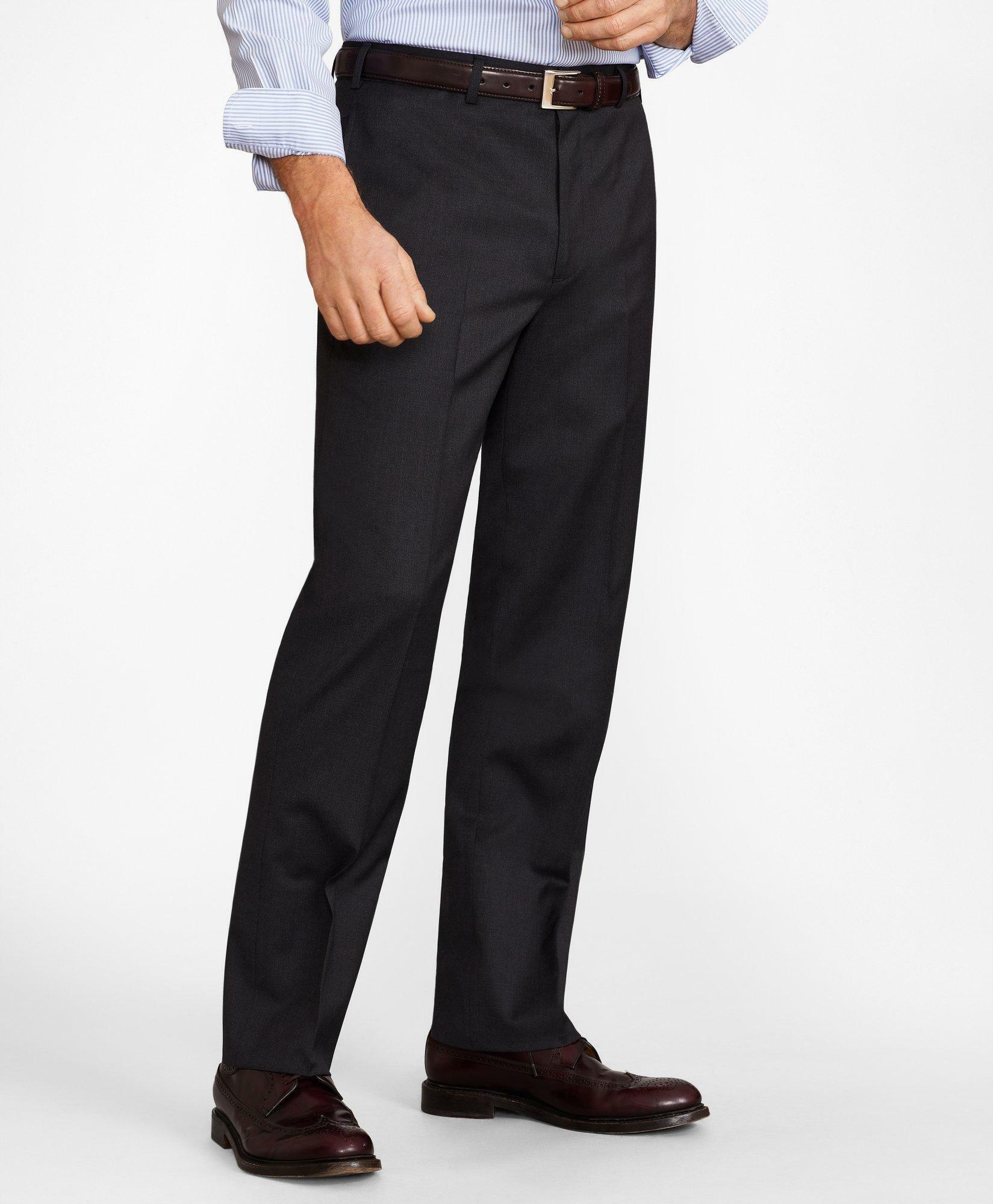 Brooks Brothers Men's Flex Madison-Fit Wool Trousers | Charcoal