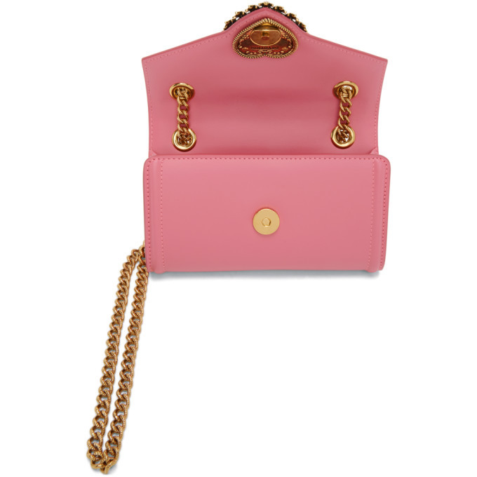 Dolce and Gabbana Pink Mini Devotion Chain Wallet Bag Dolce & Gabbana