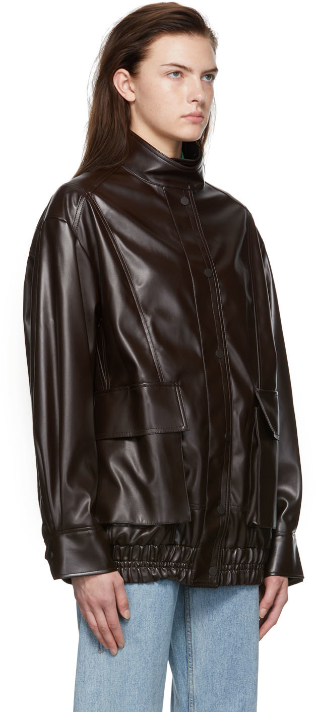 faux leather aviator jacket mens