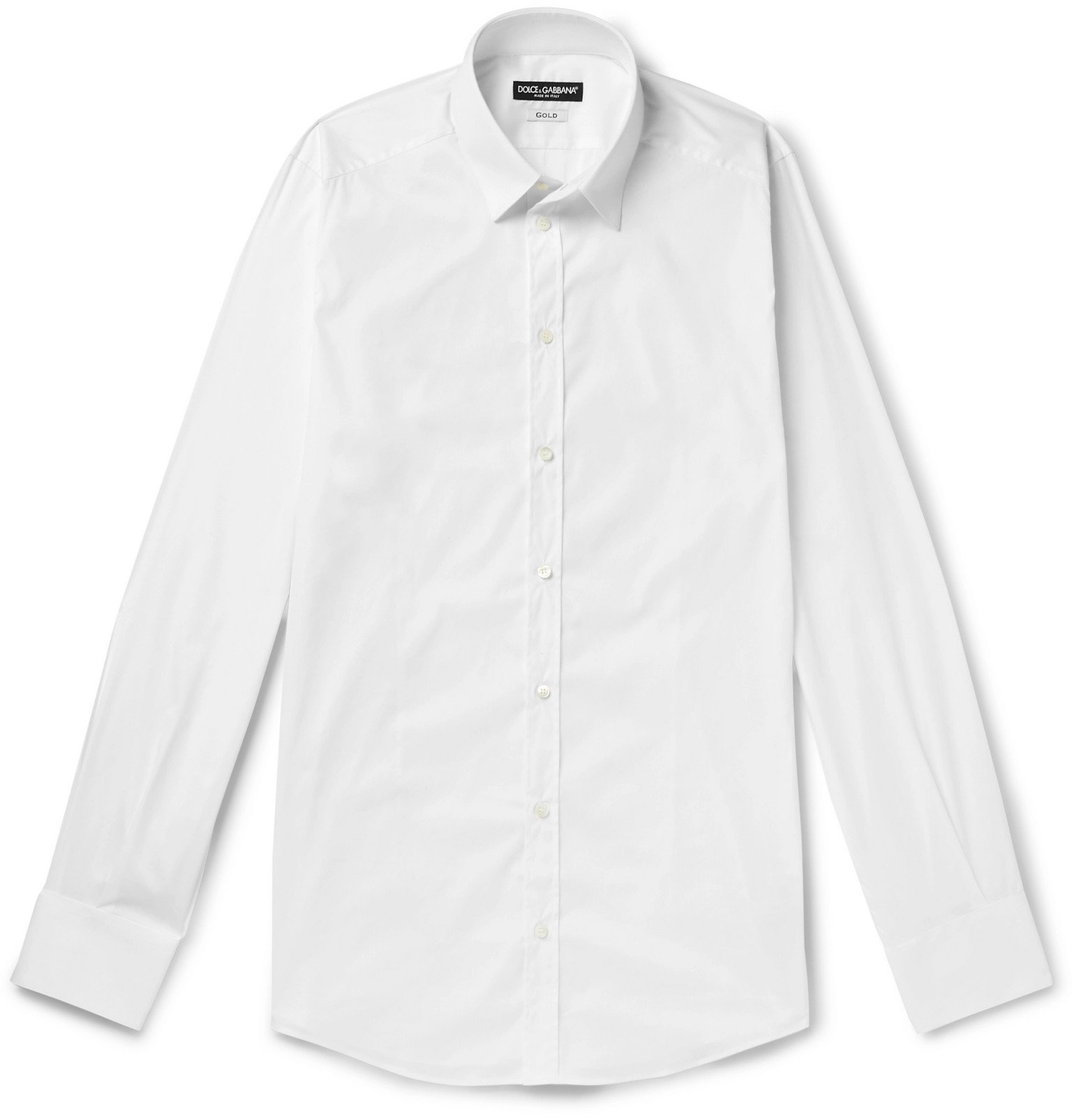 Dolce & Gabbana - White Slim-Fit Cotton-Blend Poplin Shirt - White ...