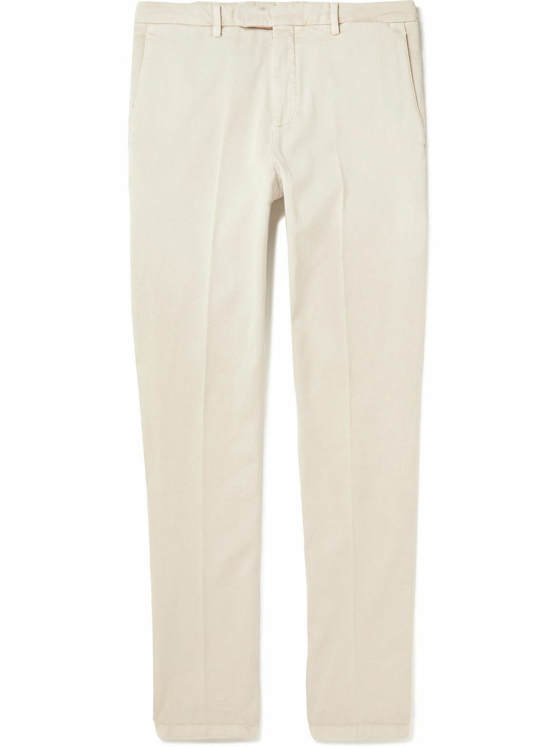 Photo: Boglioli - Slim-Fit Cotton-Blend Twill Trousers - Neutrals