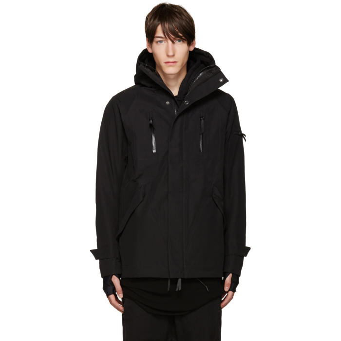 11 by Boris Bidjan Saberi Black Hooded Zip-Up Jacket 11 by Boris