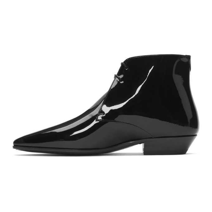 Saint Laurent Black Patent Jonas Boots Saint Laurent