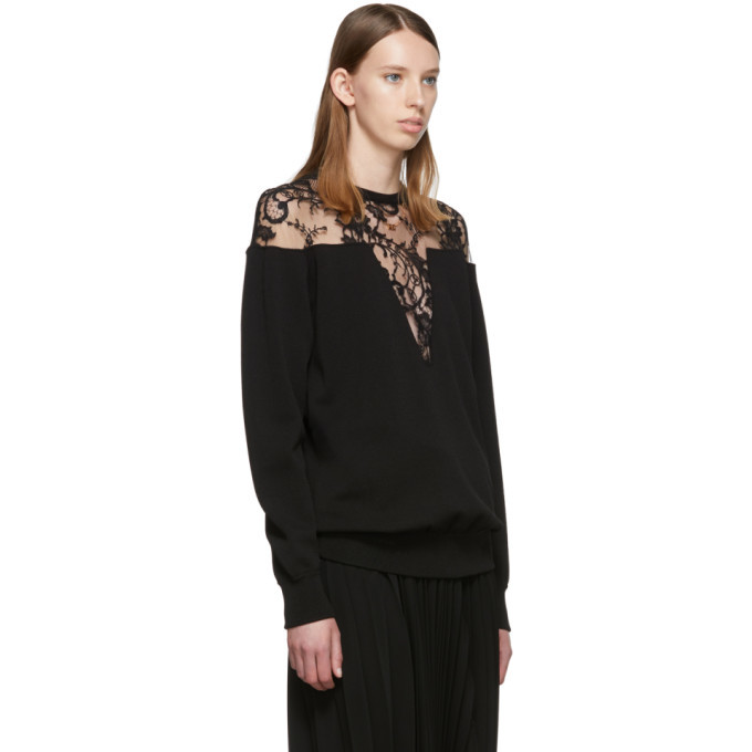 Givenchy Black Lace-Trimmed Sweater 