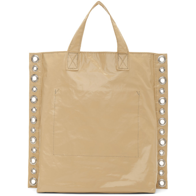 Tricot Comme Des Garcons Beige Small Rivet Detail Tote Tricot Comme Des Garcons