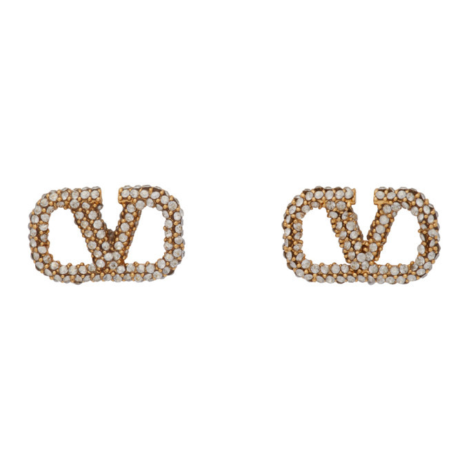 Valentino Gold Valentino Garavani VLogo Hoop Earrings Valentino