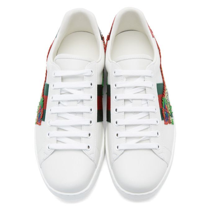 gucci white dragon ace sneakers