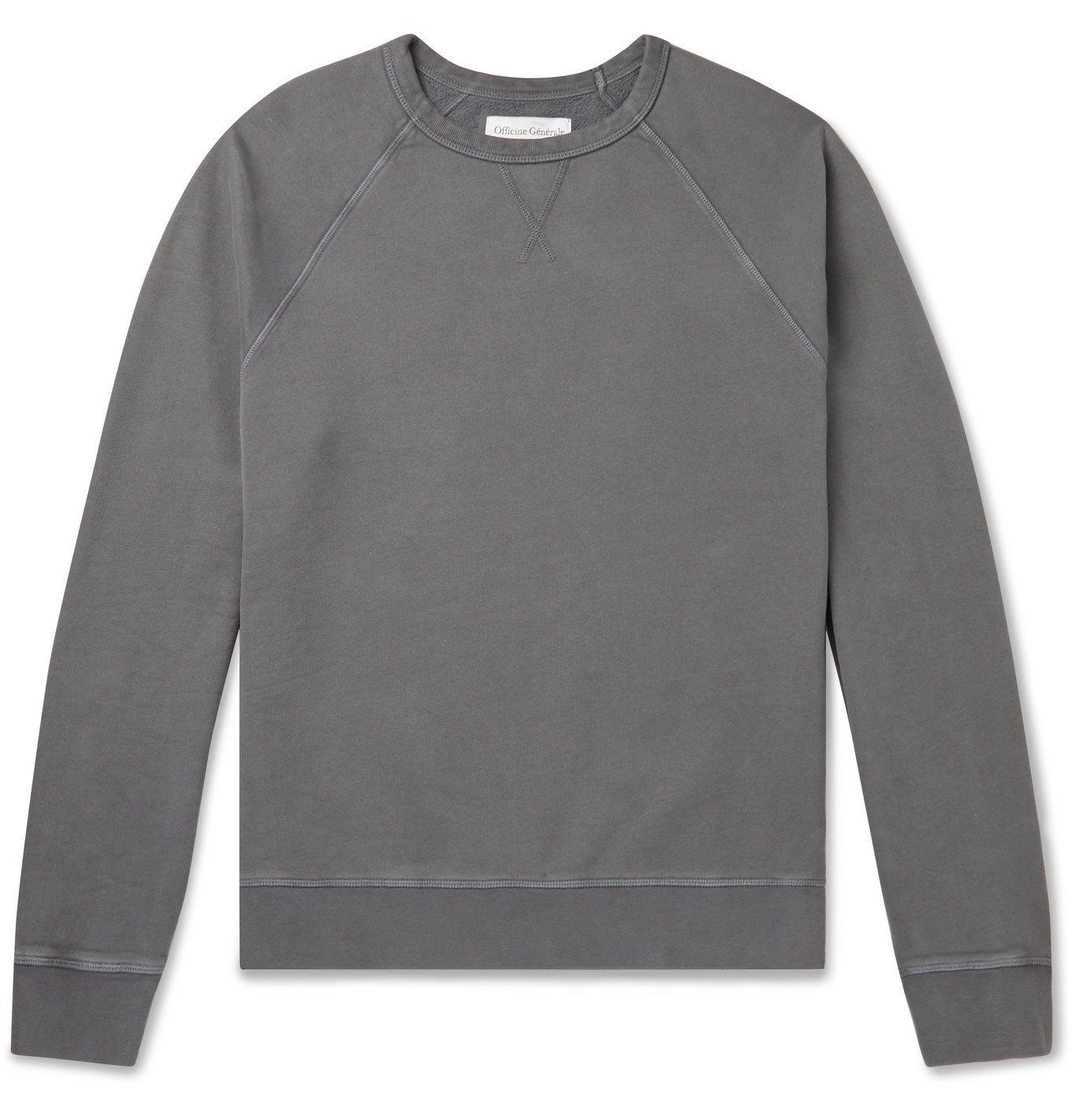 Officine Generale - Garment-Dyed Fleece-Back Cotton-Jersey Sweatshirt ...
