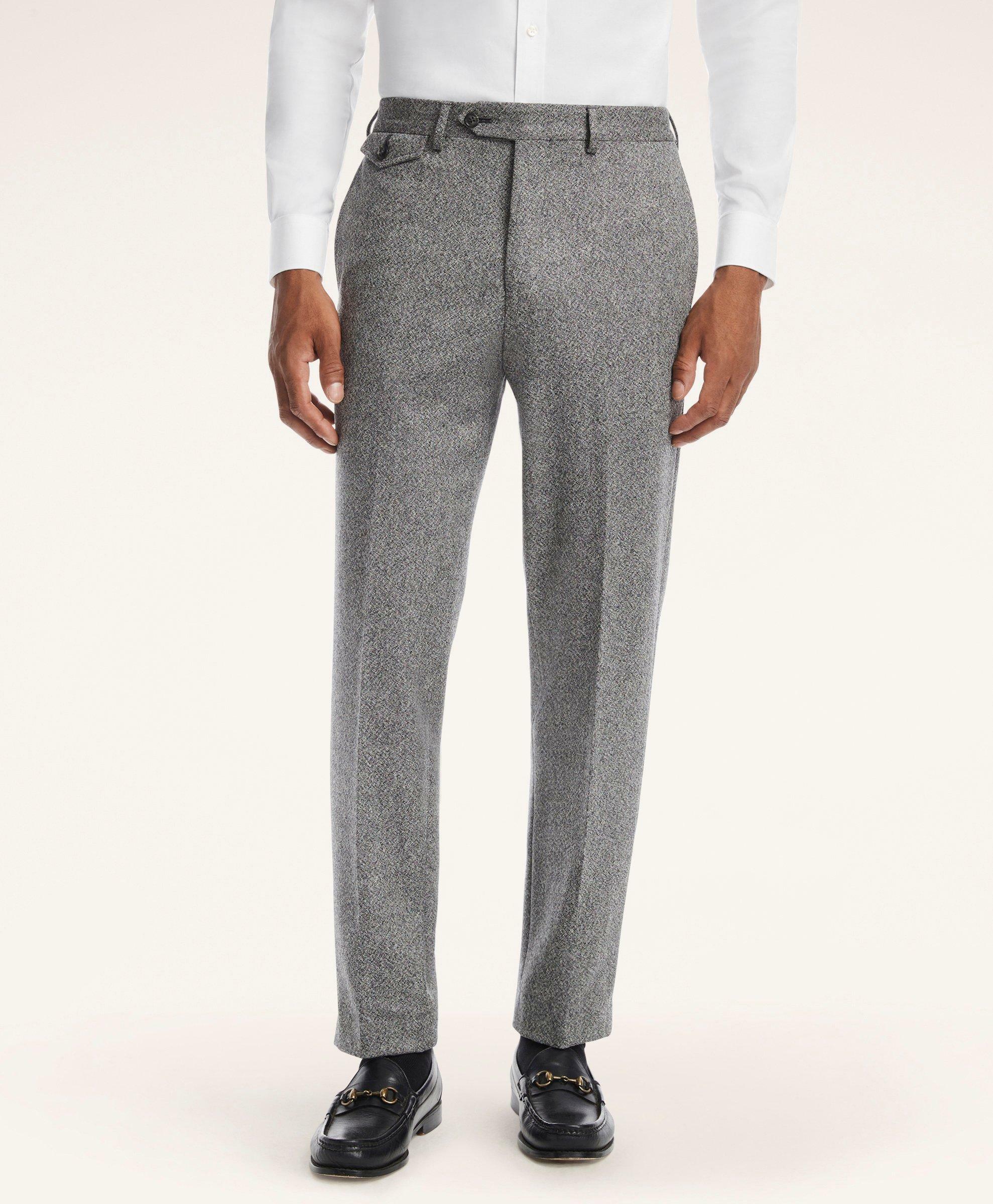 Photo: Brooks Brothers Men's Milano Fit Wool Tweed Trousers | Grey
