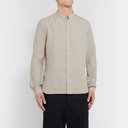 Oliver Spencer - Grandad-Collar Linen Shirt - Beige