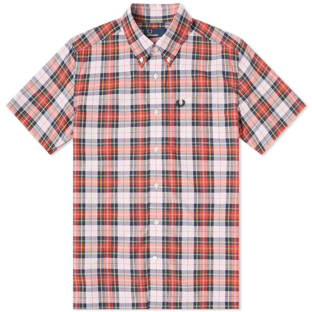 Fred Perry Authentic Short Sleeve Washed Tartan Shirt Fred Perry