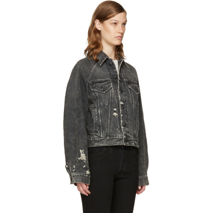 R13 Black Denim Trucker Jacket R13