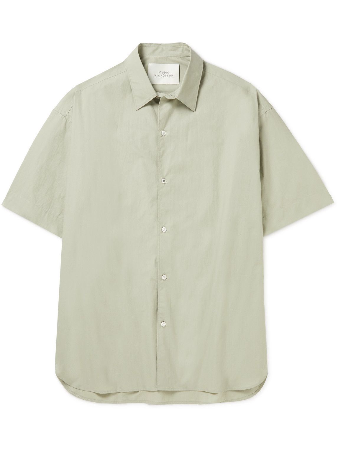 Studio Nicholson - Sorono Oversized Cotton-Poplin Shirt - Green