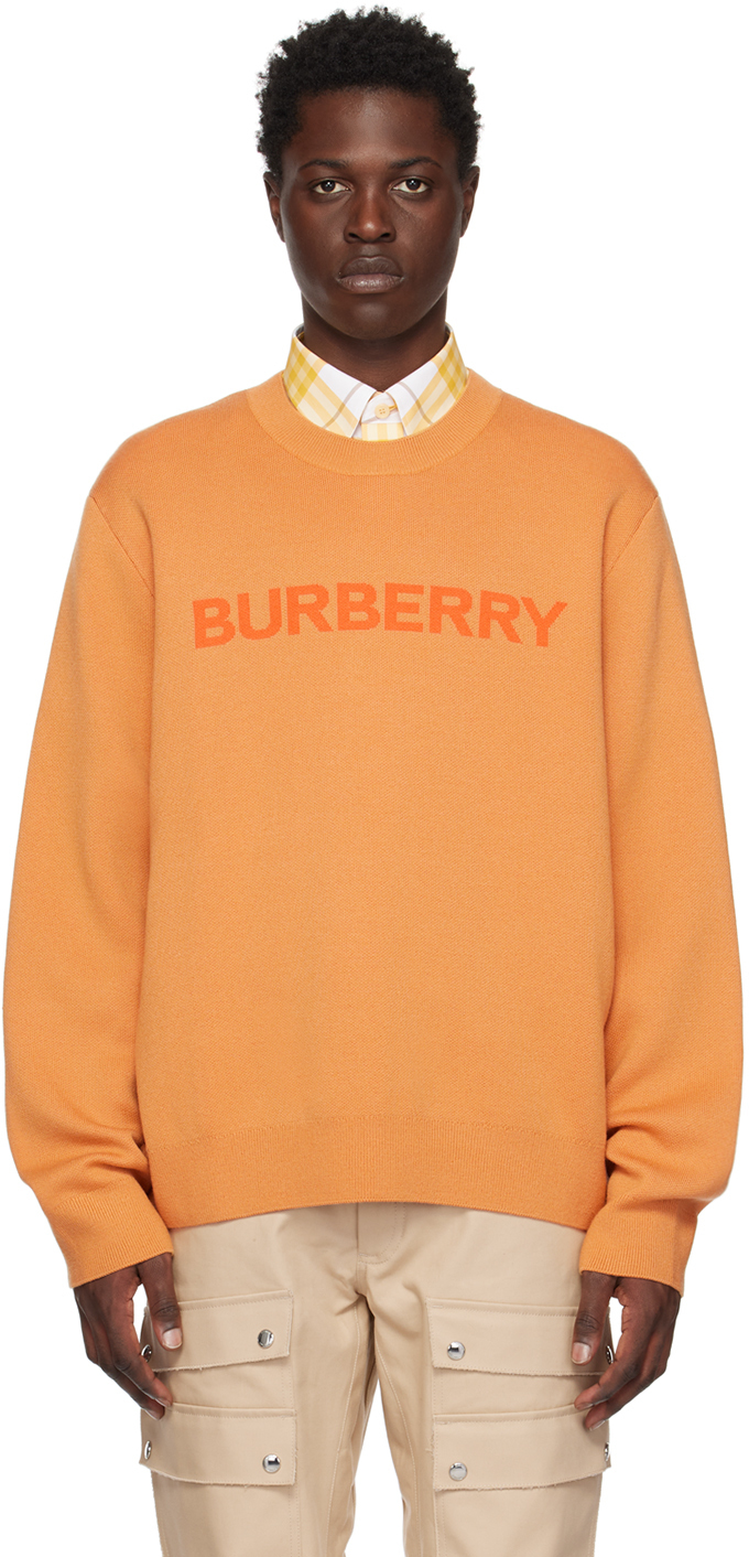 Burberry Orange Intarsia Sweater Burberry