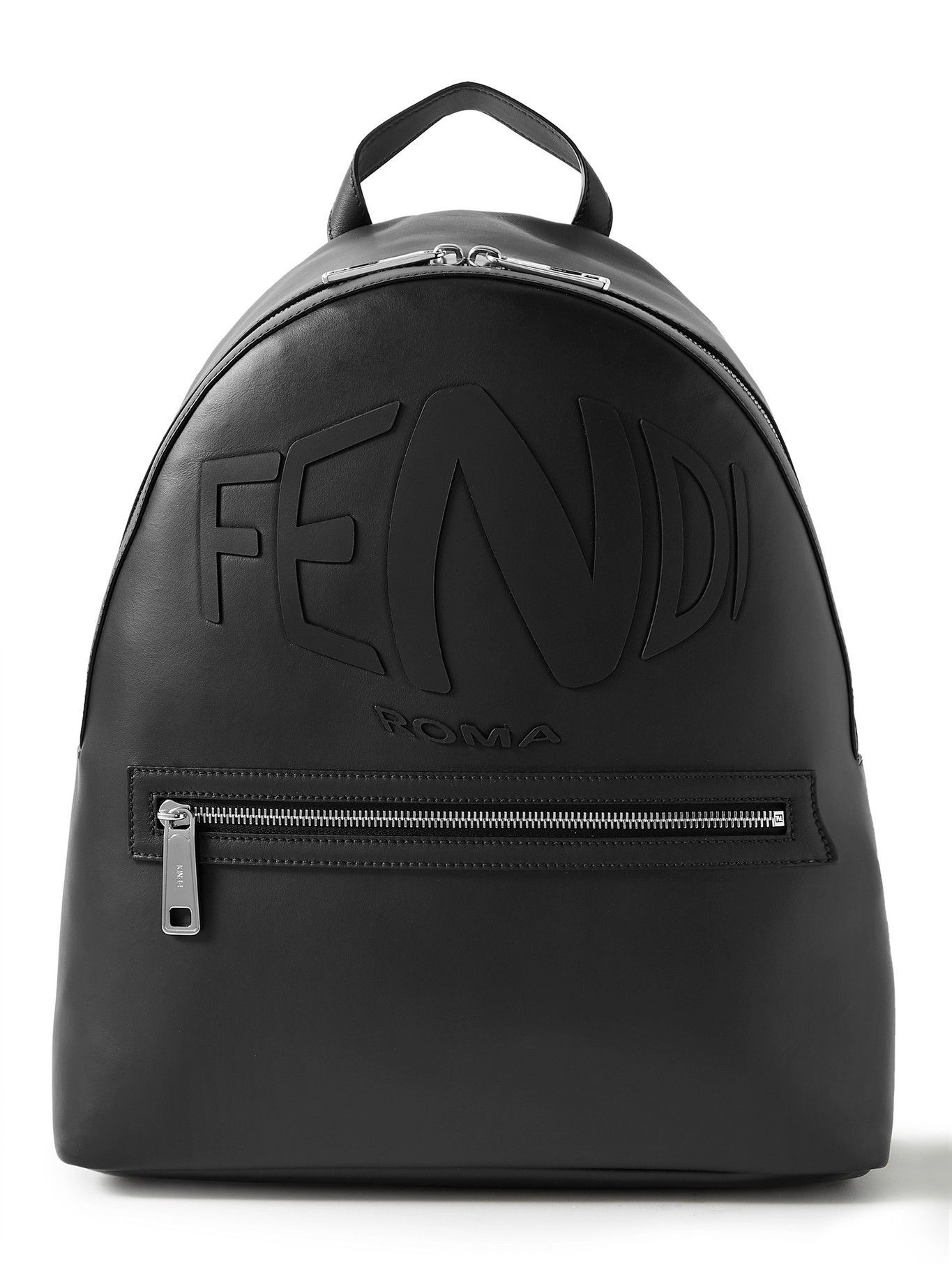Fendi - Logo-Embossed Leather and Mesh Backpack Fendi