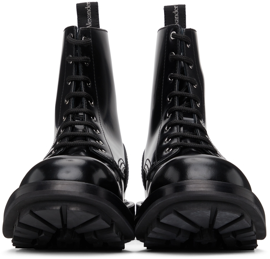 Alexander McQueen Black Polished Work Boots Alexander McQueen