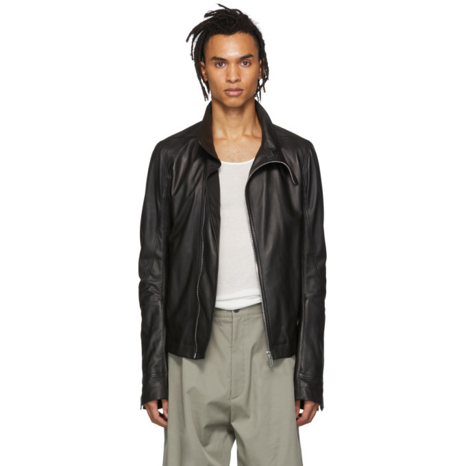 Rick Owens Black Mollino Biker Jacket Rick Owens